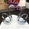 Attop 1pc Elegant Stainless Steel Swan-Shaped Cutlery Holder & Decorative Plate - Modern Novelty Design with Heart-Shaped Swan Neck & Spherical Base - 3 of 4