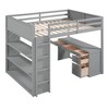 NicBex Full Size Bunk Bed with Desk Loft Bed Pine Bed Frame with Shelves, Drawers, Ladder and Full Length Guardrails, No Box Spring Required - 3 of 4