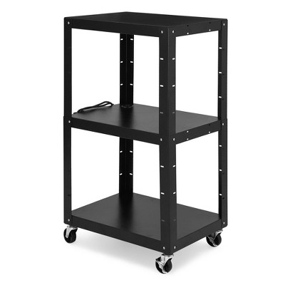 Av Cart, 3-layer Av Cart, Media Cart With Power Strip, Height ...