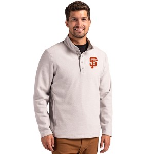 San Francisco Giants Cutter & Buck Hunts Point Eco Textured Fleece Recycled Mens Snap Pullover - 1 of 1