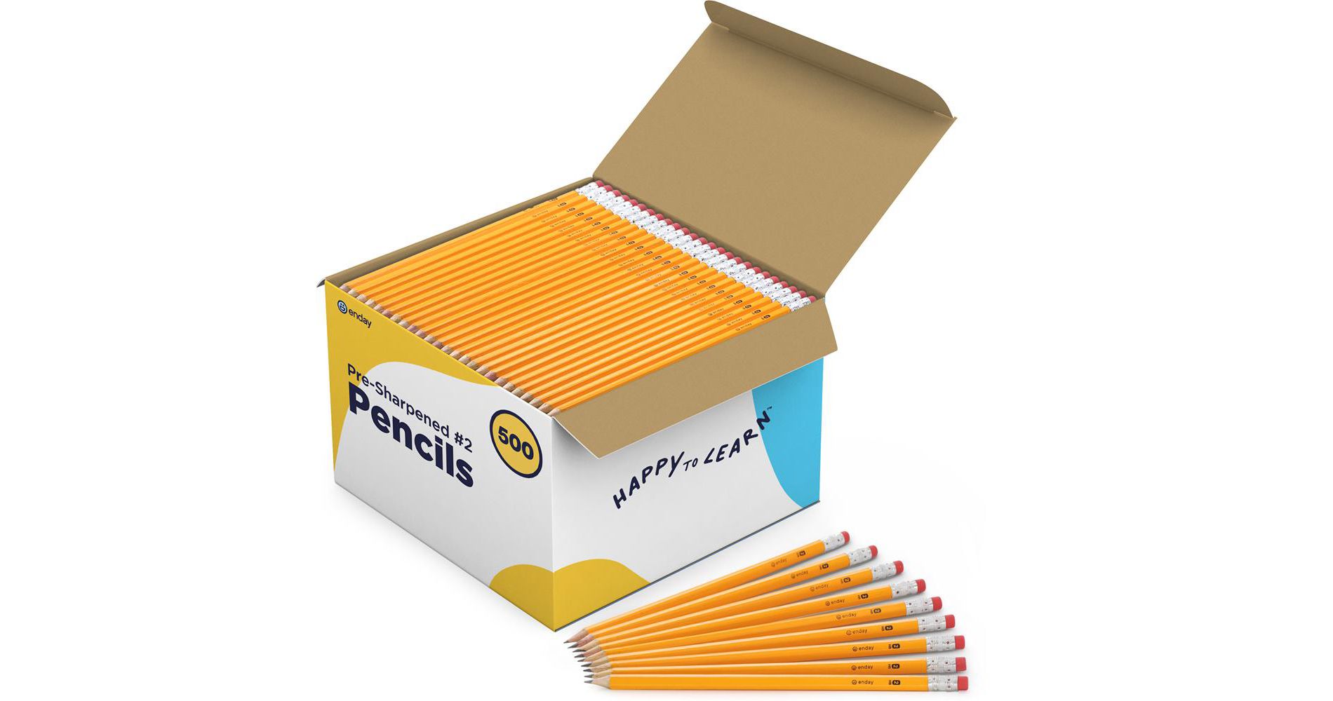 Enday Bulk Sharpened # 2 Pencils, 500 Pack