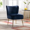 WestinTrends Phoebe Upholstered Tufted Velvet Accent Chair With Metal Leg - 2 of 4