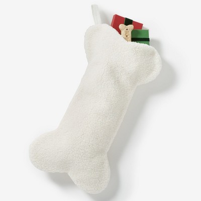Personalization Mall Dog Bone Faux Shearling Christmas Stocking