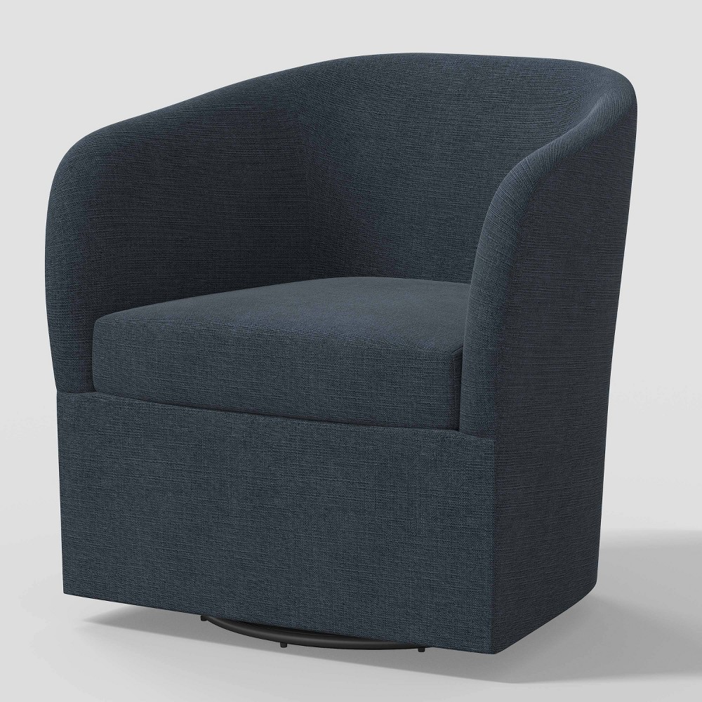 Photos - Coffee Table Lindsey Swivel Accent Chair in Classic Linen Navy - Threshold™