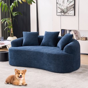 Hrinhom 65"W Curved Loveseat Sofa,Modern Full Compression Sponge Sofa,No-Assembly - 1 of 4
