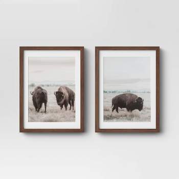 (Set of 2) 12" x 16" Buffalo Framed Prints - Threshold™