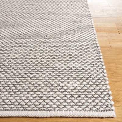 Gray Wool 8' x 10' Handmade Flat Woven Area Rug
