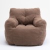 Large Dark Gray Bean Bag Sofa Chair with Side Pocket, Plush Floor Lounger for Adults, Ideal for Gaming and Reading - 2 of 4
