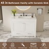 Dexmalle 43"Multi-functional Marble Pattern Top Bathroom Vanity - 4 of 4