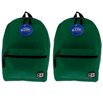 BAZIC Products® Basic Backpack, 16", Green, Pack of 2