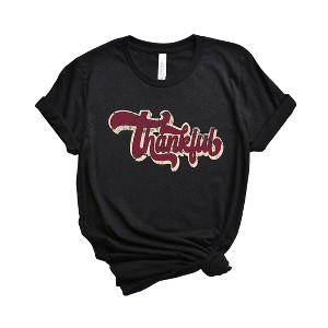 Simply Sage Market Women's Thankful Retro Short Sleeve Graphic Tee - 1 of 4