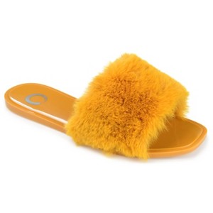 Journee Collection Women's Faux Fur Dusk Slide - 1 of 4