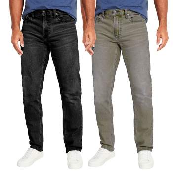 Blu Rock Men's Flex Stretch Slim Straight Jeans-2 Pack