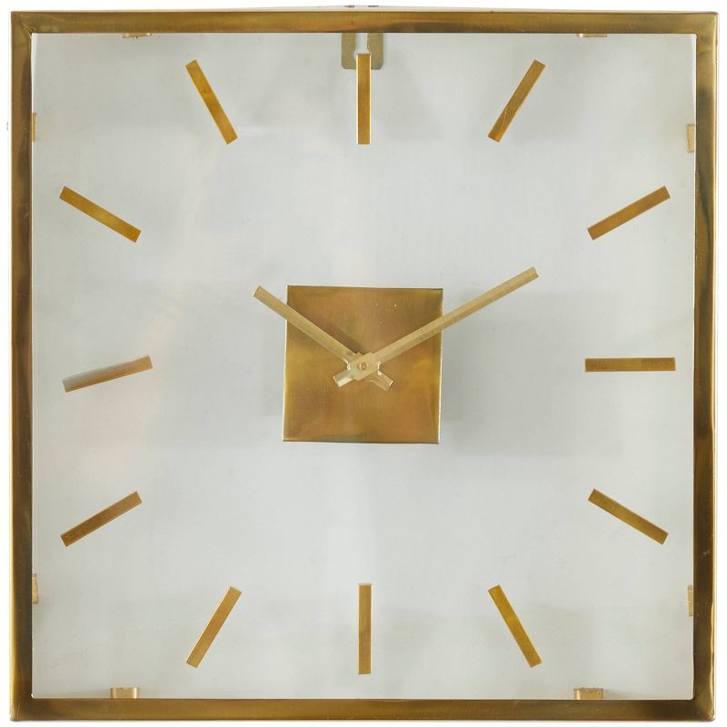 Stainless Steel Wall Clock with Clear Face Gold - Olivia & May, 1 of 6