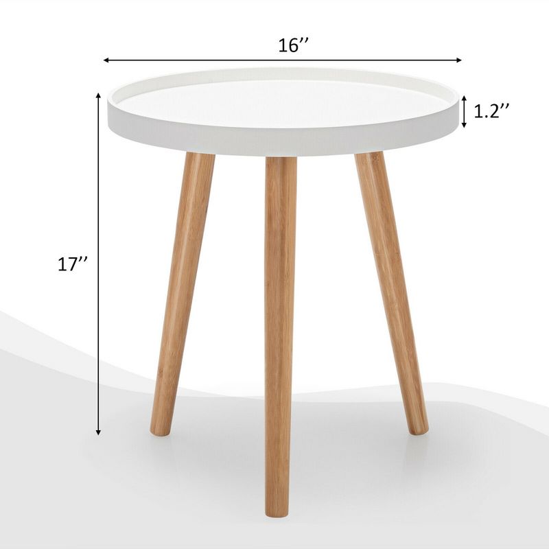 Costway Round Side Table Sofa Coffee End Accent Table Nightstand Home, 2 of 15