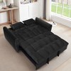 65'' Velvet 3-in-1 Foldable Large Sofa Bed with Adjustable Back, Storage Bag, and Pillow - 3 of 4