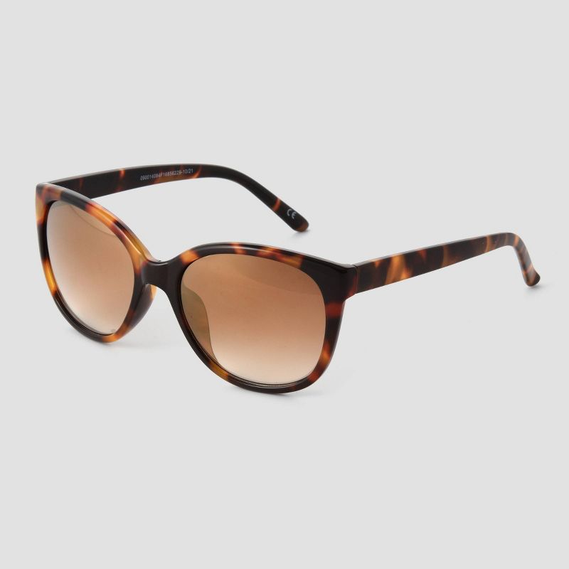 Women&#39;s Tortoise Shell Print Glossy Plastic Cateye Sunglasses - Universal Thread&#8482; Brown, 3 of 7