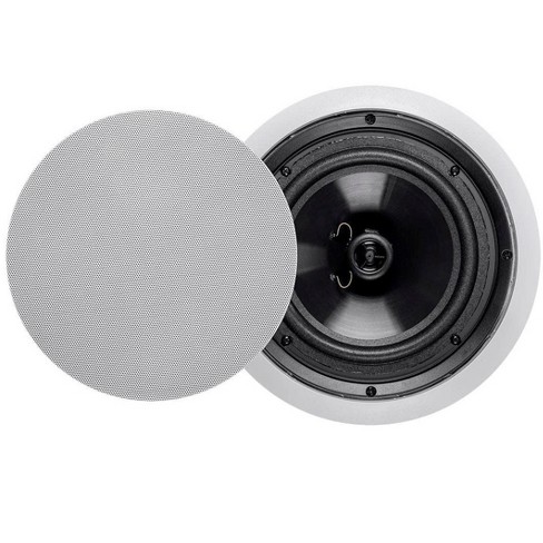 Monoprice 2 Way Polypropylene Ceiling Speakers 8 Inch Pair With Paintable Grille Aria Series