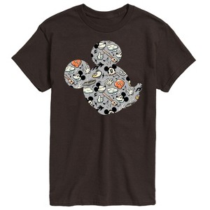 Men's - Disney - Mickey Pattern Silhouette Short Sleeve Graphic T-Shirt - 1 of 4