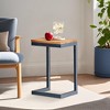 LOVSON Versatile 19-Inch Tall C-Side Table - Natural Fir and Iron Accent Table for Living Room, Bedroom, and Outdoor Use - 4 of 4