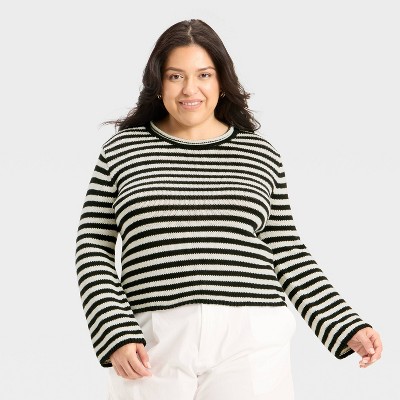 Women's Shrunken Crewneck Pullover Sweater - A New Day™