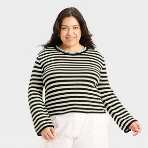 Women's Shrunken Crewneck Pullover Sweater - A New Day™ - 1 of 3