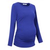 Maternity Shirt Side Button and Ruched Maternity Tunic Tops - 3 of 4
