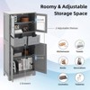 Tangkula Tall Bathroom Storage Cabinet Freestanding Floor Cabinet w/2 Double Door Cabinet& 2 Drawers 3-position Adjustable Shelves - 4 of 4