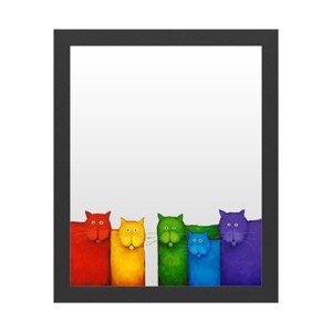 Trademark Fine Art Dry Erase Marker Board with Printed Artwork - Daniel Patrick Kessler 'Rainbow Cats' White Board - 1 of 4