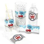 Big Dot of Happiness Fired Up Fire Truck - DIY Party Supplies - Firefighter Baby Shower or Birthday Party DIY Wrapper Favors & Decorations - Set of 15