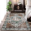 Washable Vintage Oriental Rug Non Slip Low Pile Rug Soft Throw Floor Cover Retro Medallion Foldable Indoor Carpet for Living Room Bedroom Nursery - 4 of 4