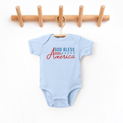 The Juniper Shop God Bless America Stars And Stripes Baby Bodysuit