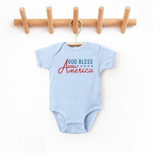 The Juniper Shop God Bless America Stars And Stripes Baby Bodysuit - 1 of 2