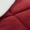 Hastings Home Faux Shearling Fleece Reversible Comforter Set - 3 Pieces, Burgundy - 2 of 4