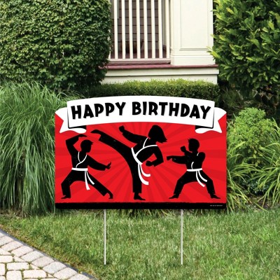 Big Dot of Happiness Karate Master - Martial Arts Birthday Party Yard Sign Lawn Decorations - Happy Birthday Party Yardy Sign
