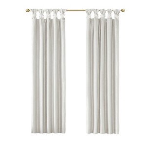 DSVIMOY Curtain Panels, Twist Tab Total Blackout Window Curtain Panel for Living Room, Bedroom, White, 95"*50"*0.13" - 1 of 4