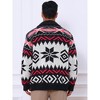 INSPIRE CHIC Men's Shawl Collar Long Sleeved Button Pattern Knitwear Cardigan Sweater - 3 of 4