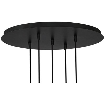 Samantha 22" Modern Black and Clear Glass 5-Light Pendant Chandelier