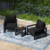 WestinTrends Montara Outdoor Modern 3-Piece HDPE Patio Sofa Set with Side Table - 2 of 4