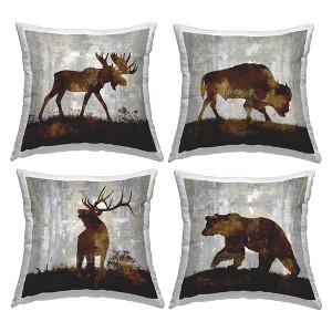 Stupell Industries Rustic Forest Animals Brown Silhouette Shapes - 1 of 3
