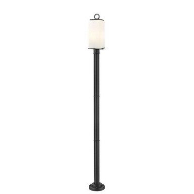 Sana Collection Outdoor Glass Fixture - 94" Tall, Dimmable, 2 Bulbs, Matte Black Finish
