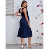 Womens Maternity Sweetheart Neckline Flutter Sleeve Ruffle Hem Maxi Dress - 2 of 4