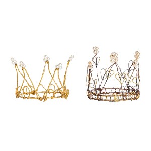 Transpac Wire Crown w/Pearls Set of 2 Home Decorations Easter - 1 of 2