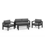 Grayton 4pc Outdoor Set with Loveseat, Chairs & Coffee Table - Home Styles