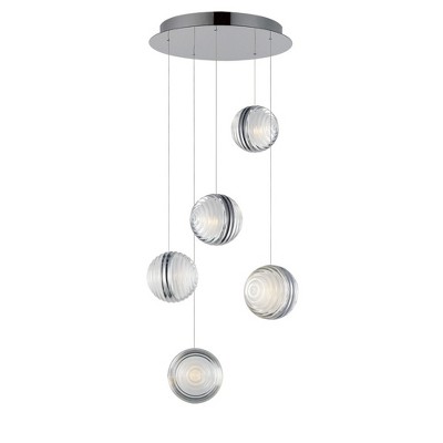 ET2 Lighting Pulse 5 - Light Pendant in  Polished Chrome