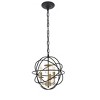 Elegant Lighting Wallace 3 light Matte Black and Brass Pendant - 3 of 4