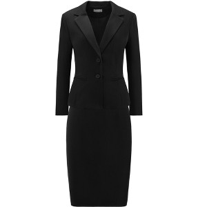 INSPIRE CHIC Women's Business Formal Blazer and Pencil Skirt Suit Set 2 Pcs - 1 of 4