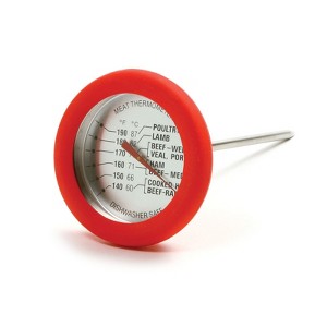 Norpro Soft Grip Silicone Meat Thermometer, Red, 1.75 Inch Dial - 1 of 2