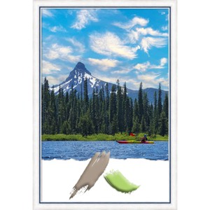 20"x30" Opening Size Morgan Wood Picture Frame Art White/Blue - Amanti Art: Includes Sawtooth Hanger, Acrylic Glazing - 1 of 4