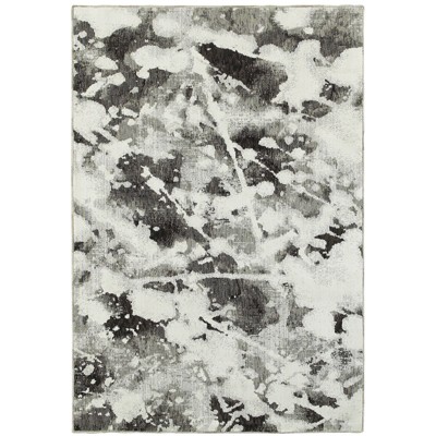Oriental Weavers Evolution 8035B Charcoal/ White Indoor Area Rug - 3'3" x 5'2"